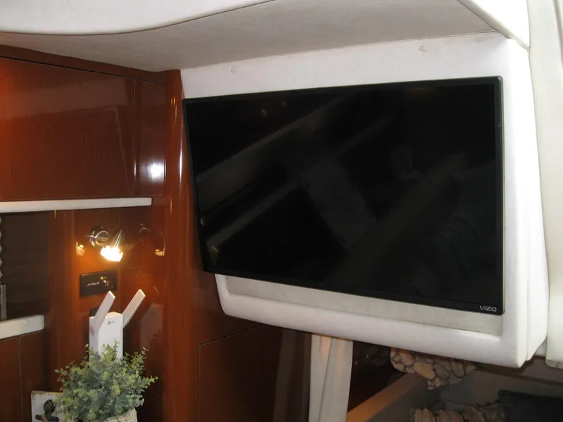 Slide: The Image of Flat-screen TV in 2008 Sea Ray 330 Sundancer cabin interior. - 53