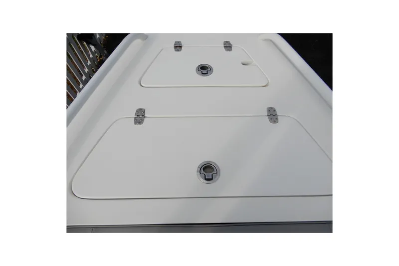 Slide: The Image of 2017 Concept 36' Open Deck boat storage compartments with secure latches. - 45