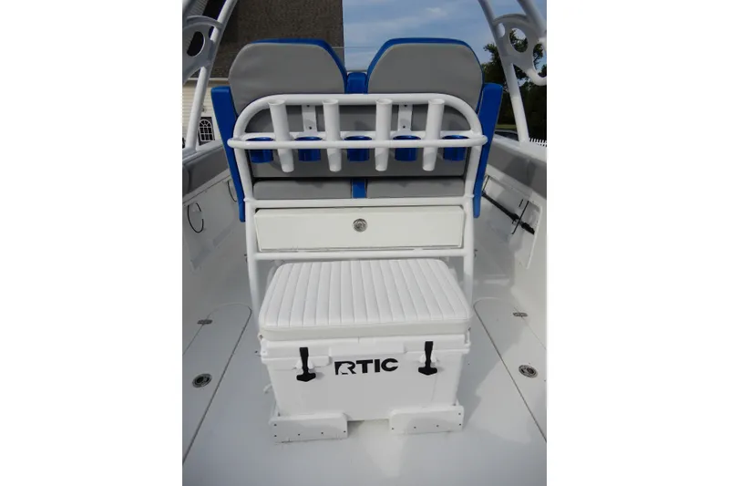 Slide: The Image of 2017 Concept 36' Open Deck boat interior with seating and storage. - 22
