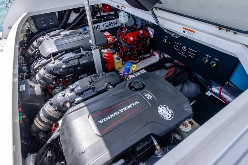 Slide: The Image of Engine compartment of 2022 Regal 36 Grande Coupe with Volvo Penta engines. - 68