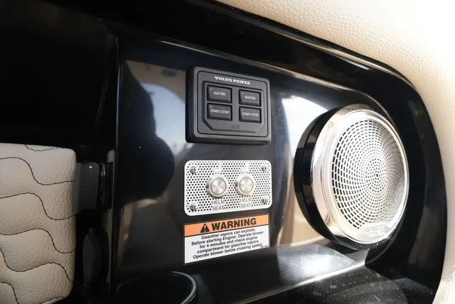 Slide: The Image of Close-up of a boat panel with speaker and controls. - 37