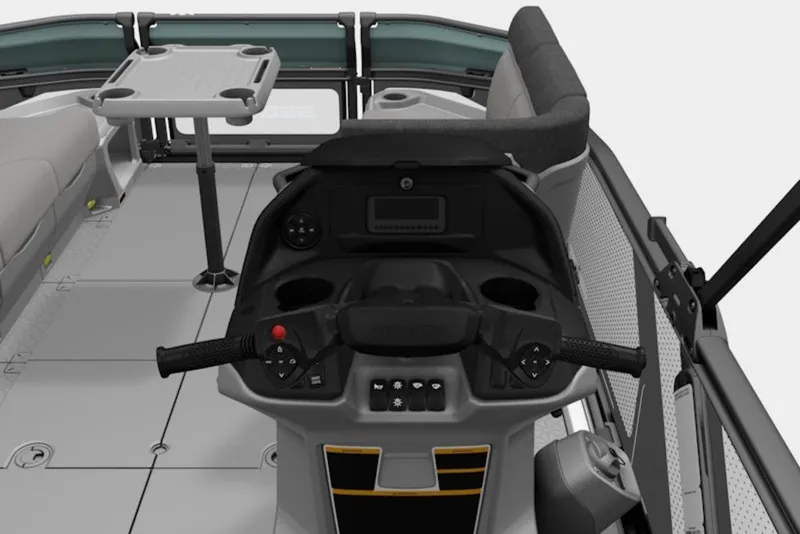 Slide: The Image of 2026 Sea-Doo Switch Cruise 18 interior with steering console and seating area. - 3