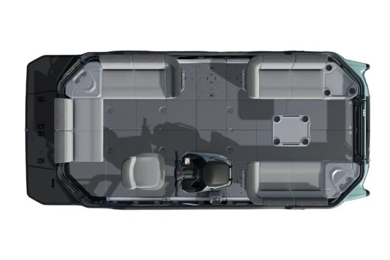 Slide: The Image of Top view of 2026 Sea-Doo Switch Cruise 18 pontoon boat interior layout. - 3