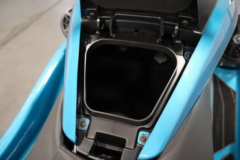 Slide: The Image of 2025 Yamaha WaveRunner FX Cruiser SVHO storage compartment, open view. - 15