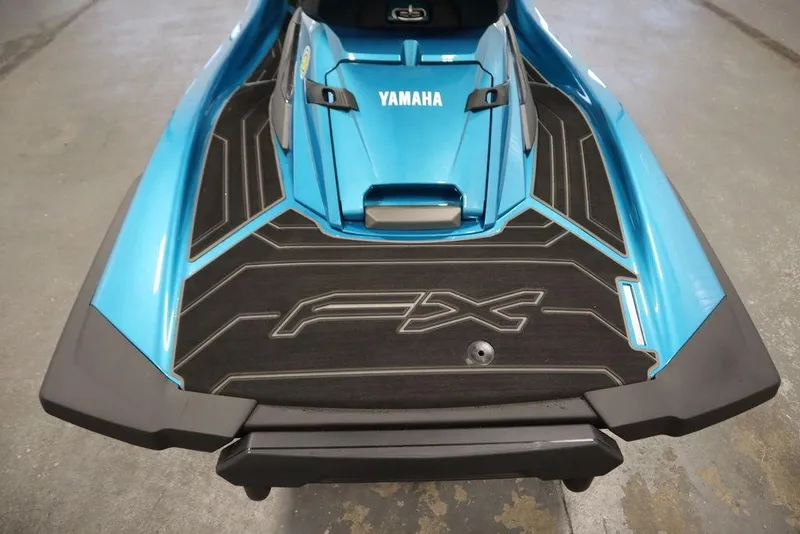 Slide: The Image of 2025 Yamaha WaveRunner FX Cruiser SVHO, blue rear deck view. - 18