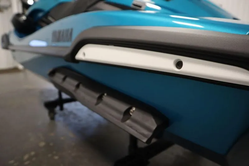 Slide: The Image of 2025 Yamaha WaveRunner FX Cruiser SVHO, close-up of sleek blue body design. - 23