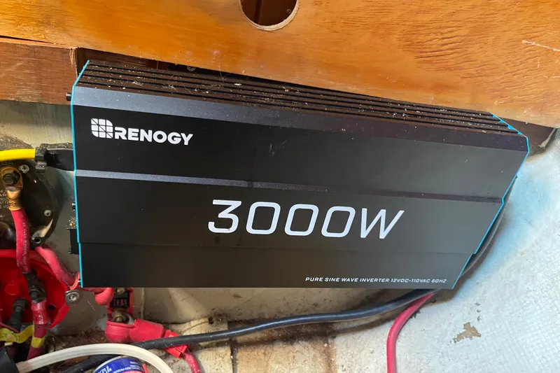 Slide: The Image of Renogy 3000W pure sine wave inverter installed in 1986 Slocum 43 boat. - 46