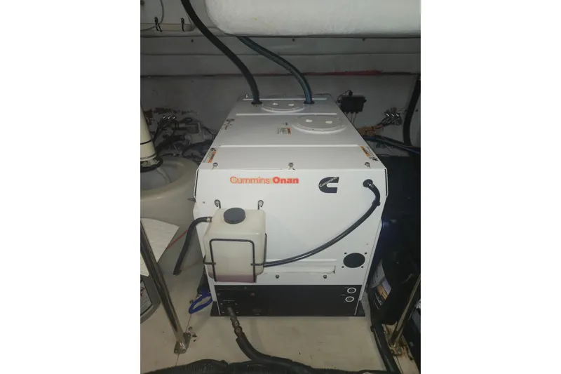 Slide: The Image of Cummins Onan generator in 2010 Sea Ray 580 Sundancer yacht engine room. - 72