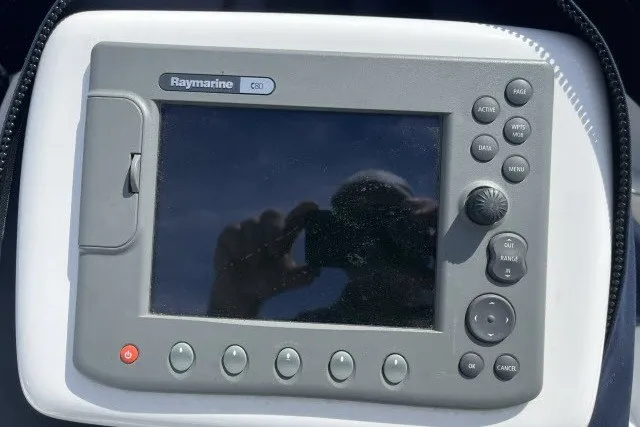 Slide: The Image of Raymarine C80 marine display on 1990 Catalina 42 yacht dashboard. - 24