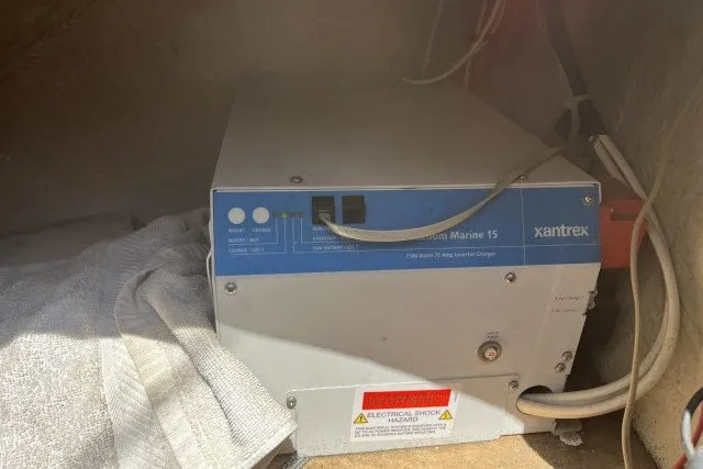 Slide: The Image of Xantrex Freedom Marine 15 inverter charger in a 1990 Catalina 42 sailboat. - 45