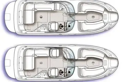Slide: The Image of Diagram of 2008 Sea Ray 240 Sundeck boat layout, showcasing seating and deck design. - 3