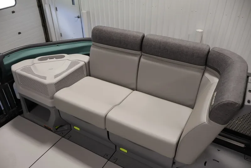 Slide: The Image of 2027 Sea-Doo Switch Cruise 21 interior seating with modern design and comfortable upholstery. - 32