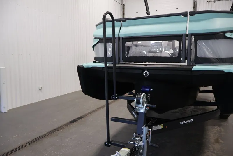 Slide: The Image of 2027 Sea-Doo Switch Cruise 21 on trailer in indoor storage facility. - 33