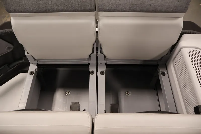Slide: The Image of 2027 Sea-Doo Switch Cruise 21 seating area with storage compartments. - 17