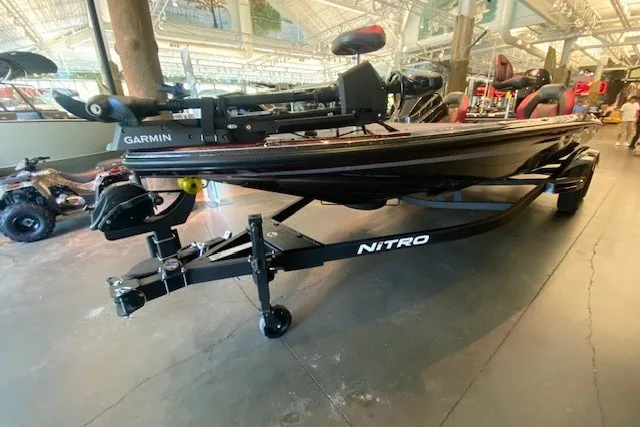 The Image of 2026 Nitro Z21 XL Pro boat on display with Garmin equipment. - 0