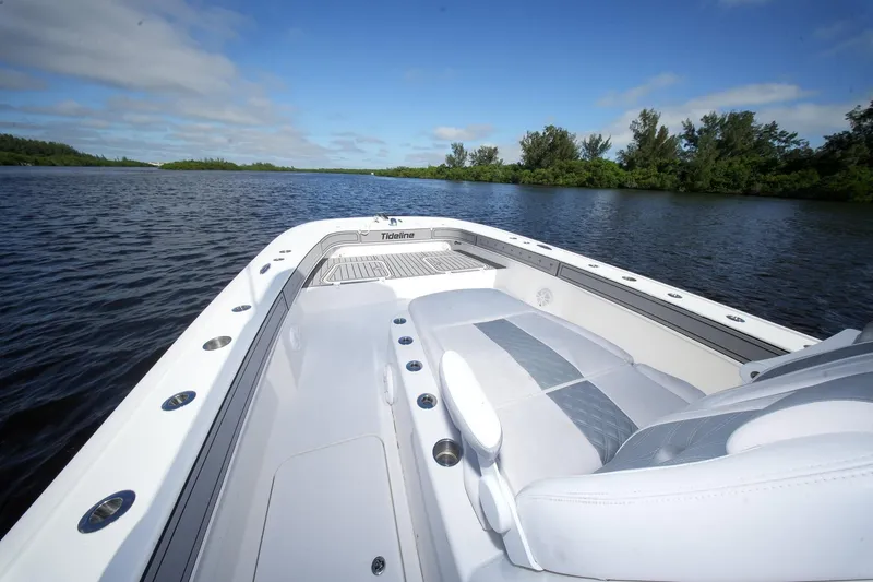 Slide: The Image of 2020 Tideline 365 Offshore boat on calm water with clear blue sky. - 34