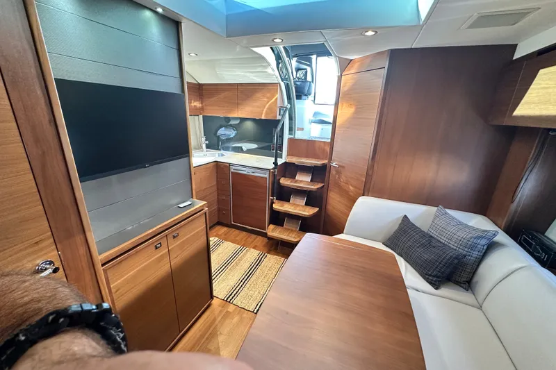Slide: The Image of Luxurious interior of 2016 Princess V39 yacht with wood finishes and modern amenities. - 32