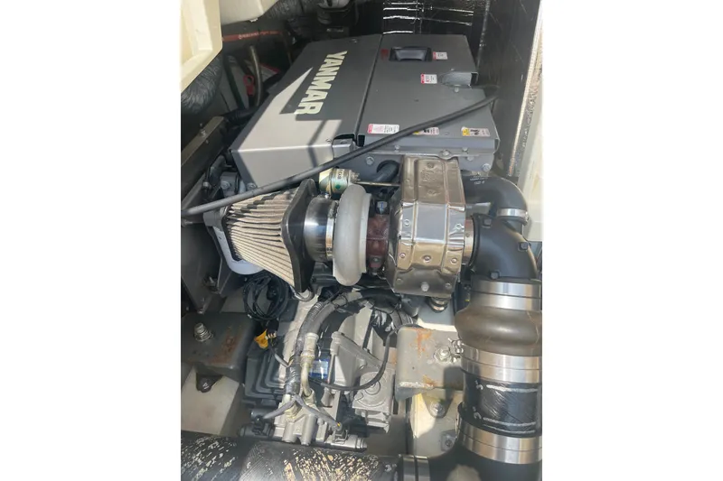 Slide: The Image of Engine compartment of a 2014 Hinckley Talaria 34 with Yanmar engine. - 23