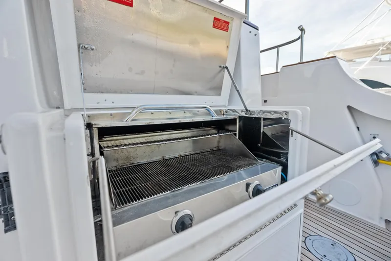 Slide: The Image of Outdoor grill on 2005 Grand Banks 72 Aleutian RP yacht deck. - 43