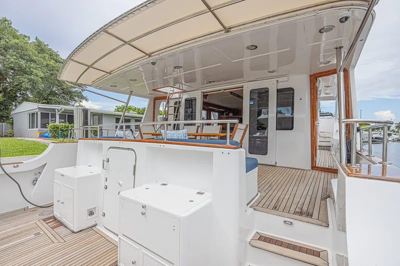 Slide: The Image of Luxurious 2005 Grand Banks 72 Aleutian RP yacht with spacious deck and elegant design. - 9