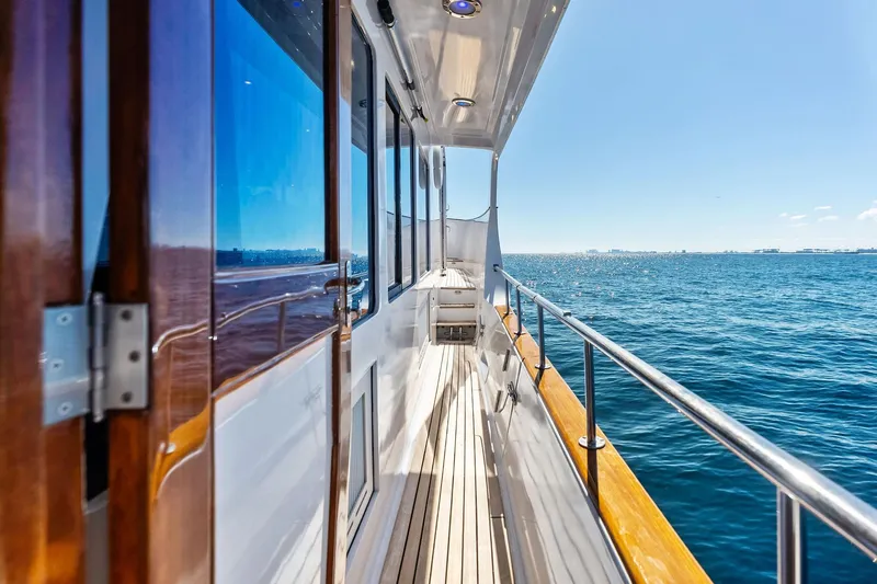 Slide: The Image of 2005 Grand Banks 72 Aleutian RP yacht deck with ocean view. - 167