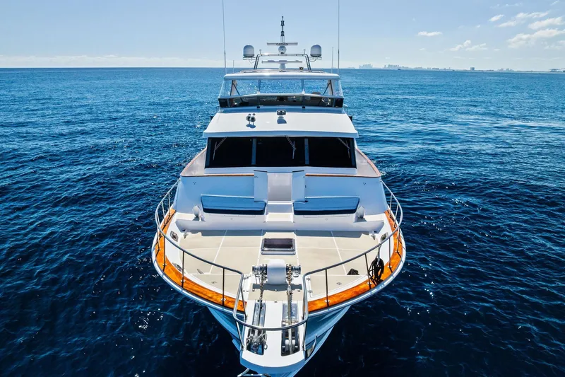 Slide: The Image of 2005 Grand Banks 72 Aleutian RP yacht cruising on open sea. - 193
