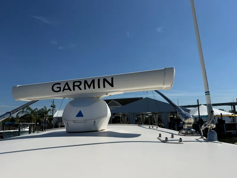 Slide: The Image of A Garmin radar is mounted on a Grady-White Canyon 306 boat. - 46