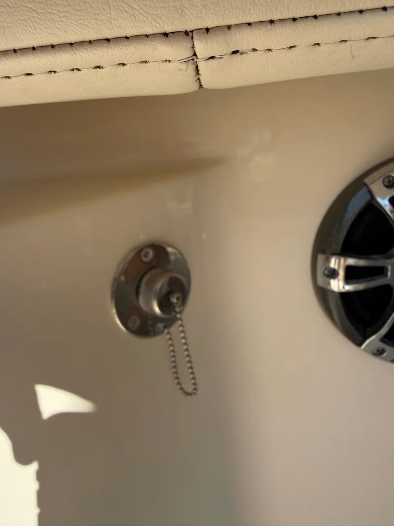 Slide: The Image of Close-up of a boat part with speaker and upholstery. - 44