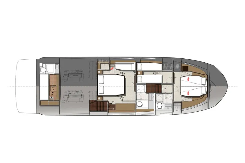 Slide: The Image of Manufacturer Provided Image: Floor plan of 2022 Prestige 520 yacht, showcasing cabin and interior layout. - 128