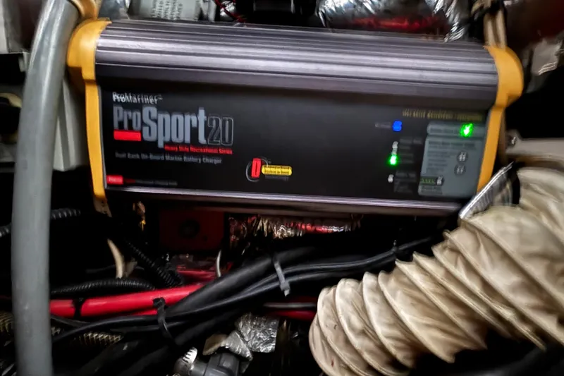 Slide: The Image of ProMariner ProSport 20 marine battery charger in a 1992 Tiara Sport 270 Sport boat. - 24