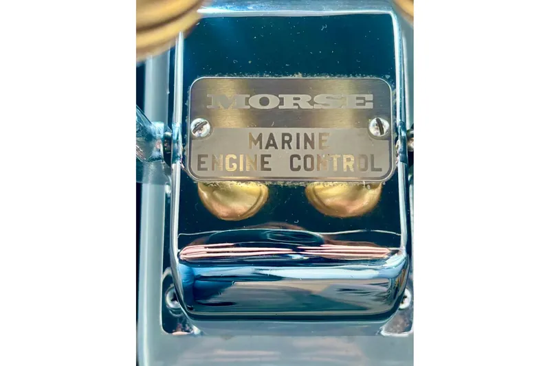 Slide: The Image of Morse marine engine control on a 1992 Tiara 270 Sport boat. - 13