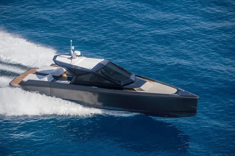 Slide: The Image of 2027 Wally wallypower50 yacht cruising on open blue sea. - 4