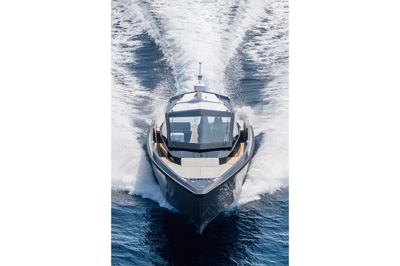 Slide: The Image of Front view of 2027 Wally wallypower50 yacht cruising on open water. - 7