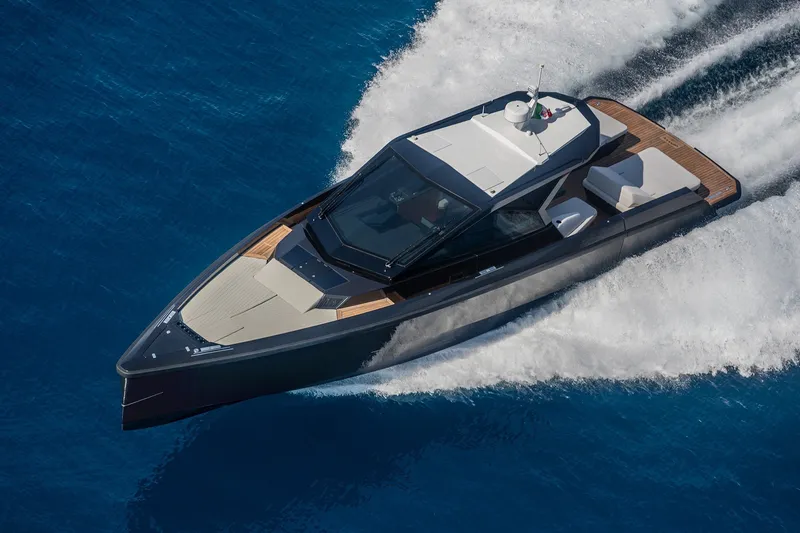 Slide: The Image of Luxury Wally wallypower50 yacht cruising on blue ocean, 2027 model. - 10