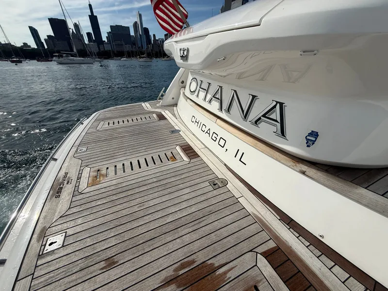 Slide: The Image of The 2023 Princess F45 is docked with a view of the Chicago skyline. - 6