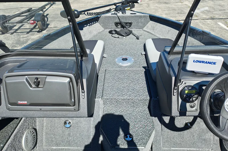 Slide: The Image of Interior of 2027 Tracker Pro Guide V-175 Combo boat with Lowrance electronics. - 23