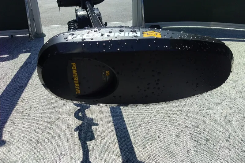 Slide: The Image of Close-up of a wet trolling motor on a 2027 Sun Tracker Bass Buggy 16 XL Select. - 17