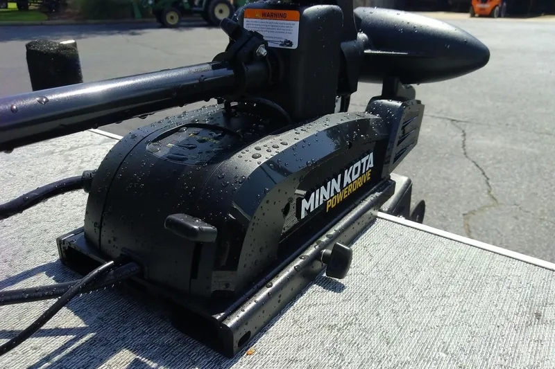 Slide: The Image of Minn Kota PowerDrive motor on 2027 Sun Tracker Bass Buggy 16 XL Select boat. - 18