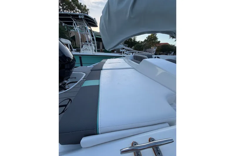 Slide: The Image of 2026 Tahoe T18 boat interior with sleek seating and modern design. - 5