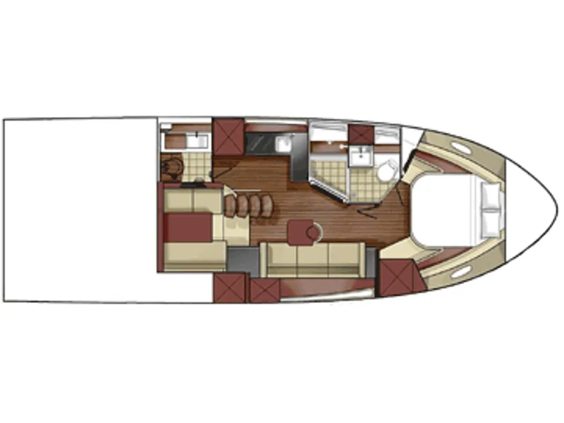 Slide: The Image of Manufacturer Provided Image: 2014 Sea Ray 410 Sundancer yacht interior layout. - 44