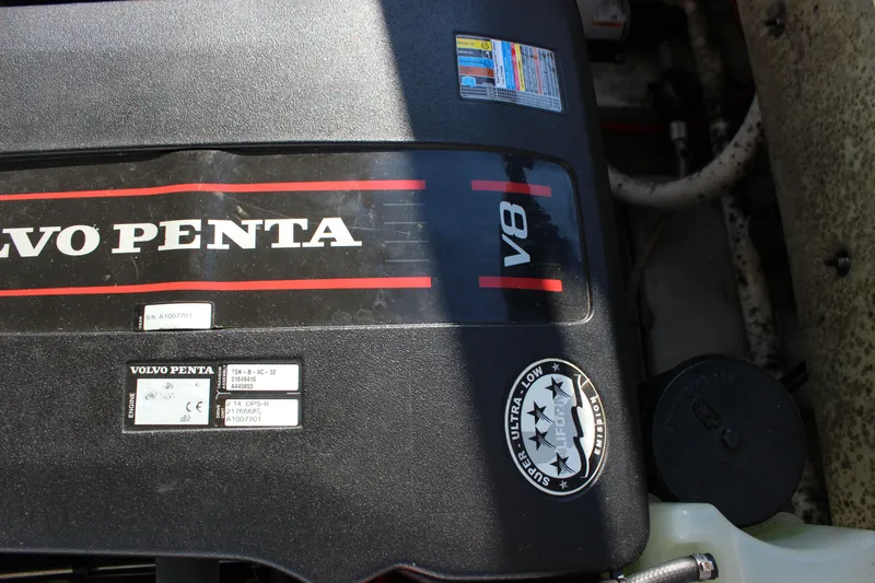 Slide: The Image of Volvo Penta V8 engine in a 2016 Cobalt R5 WSS boat, showcasing performance details. - 40