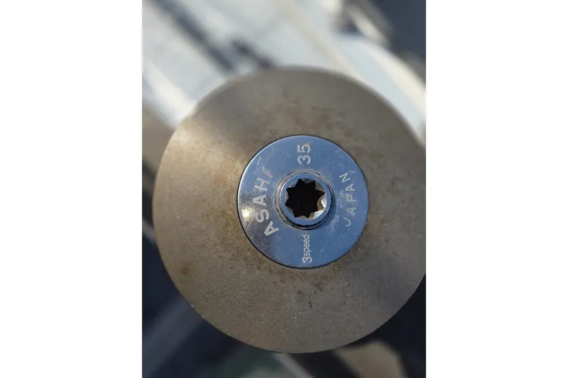 Slide: The Image of Close-up of Asahi 3-speed gear component, Japan, on Newport 41, 1970 model. - 18