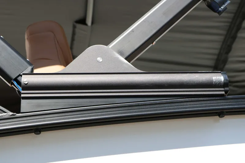 Slide: The Image of Close-up of a boat detail with metal and plastic components. - 28