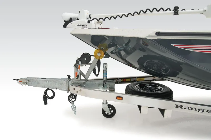 Slide: The Image of Manufacturer Provided Image: Manufacturer Provided Image: 2025 Ranger RB190 boat trailer with Minn Kota motor, featuring a sleek design and sturdy construction. - 24