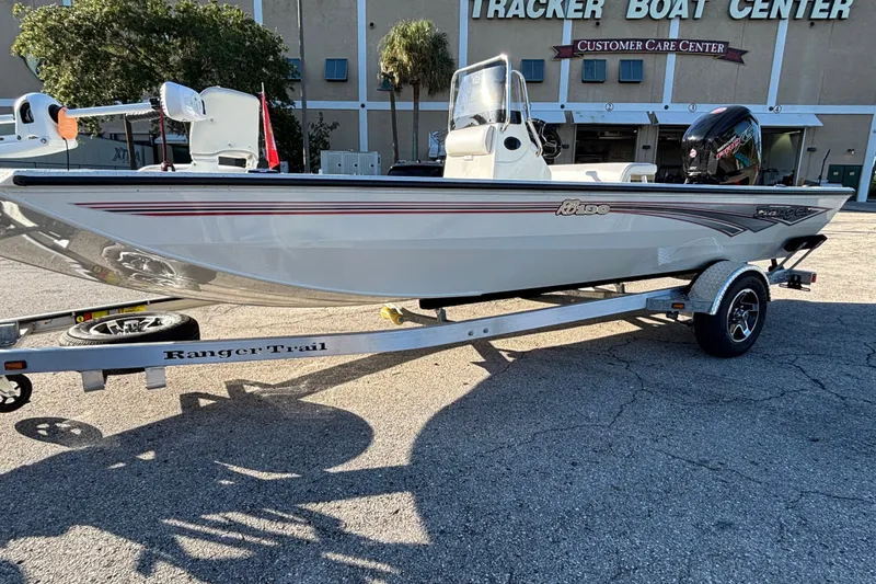 Slide: The Image of 2027 Ranger RB190 boat on trailer at Tracker Boat Center. - 3