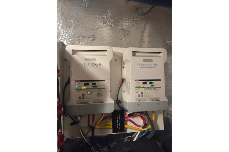 Slide: The Image of ProNautic 12-50P chargers in 2014 Cruisers Yachts 45 Cantius engine room. - 39