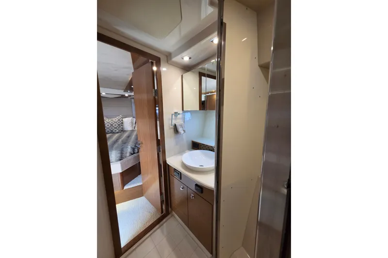 Slide: The Image of Luxurious bathroom interior of 2014 Cruisers Yachts 45 Cantius with modern fixtures. - 32