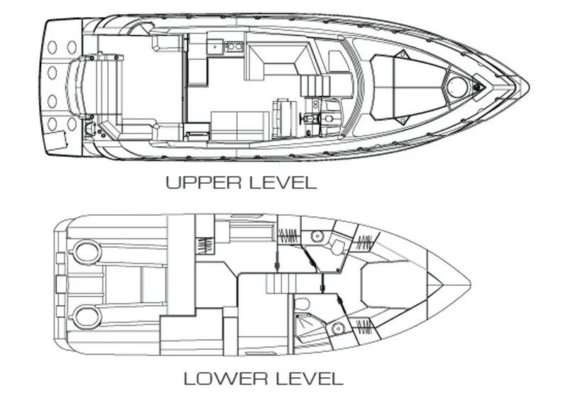 Slide: The Image of Manufacturer Provided Image: 2014 Cruisers Yachts 45 Cantius floor plan, upper and lower levels. - 46