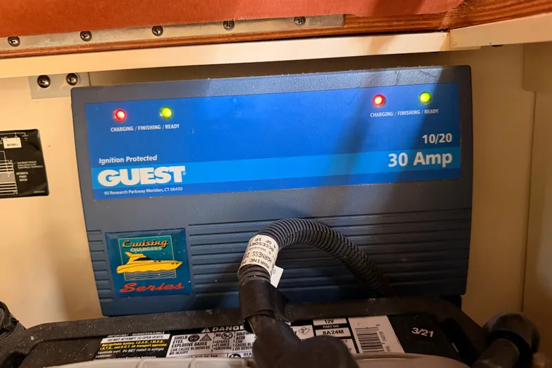 Slide: The Image of Guest 30 Amp battery charger in a 2007 Boston Whaler 285 Conquest boat. - 47