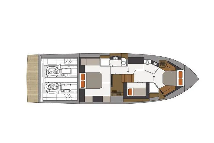 Slide: The Image of Manufacturer Provided Image: Floor plan of 2022 Cruisers Yachts 54 Cantius luxury boat. - 84